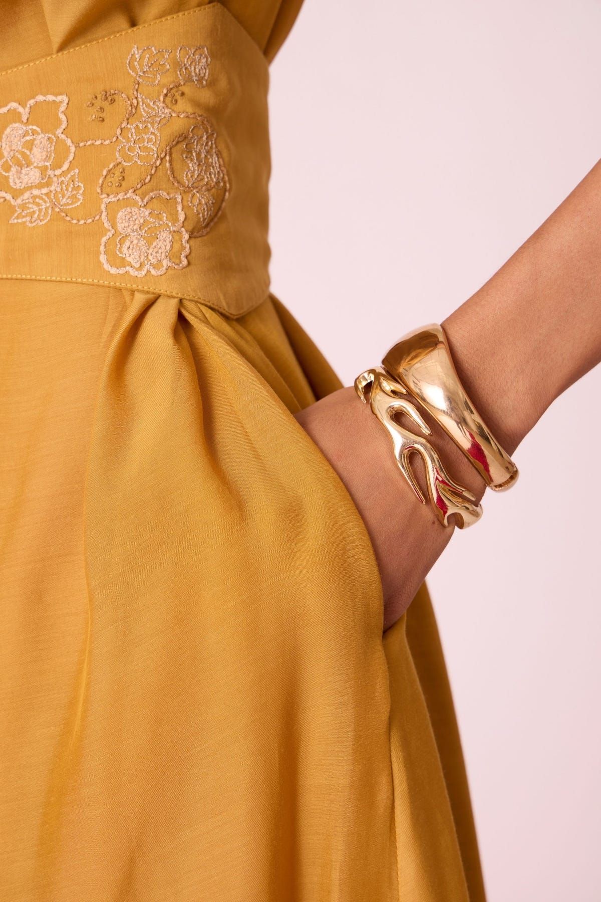 Barika Yellow Midi Dress - image 6