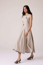 Helios Beige Embroidered Dress view 11