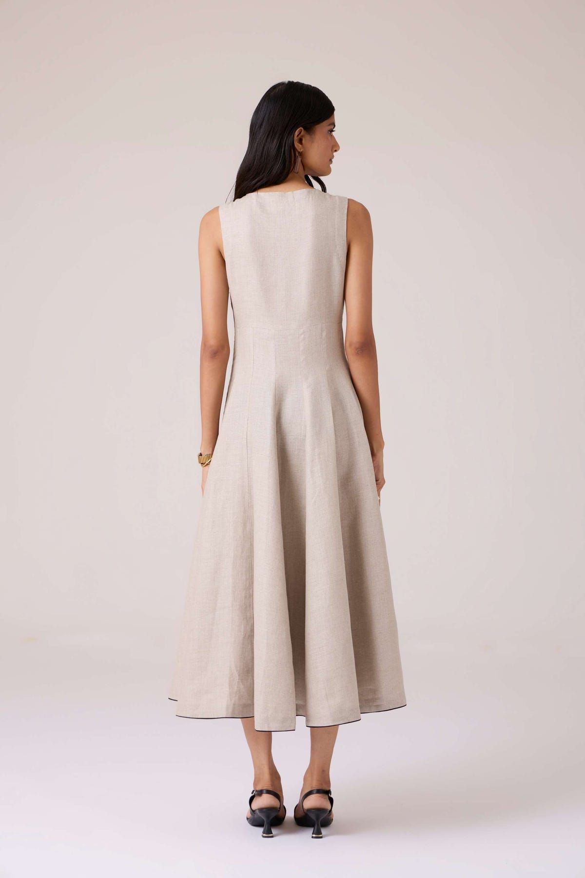 Helios Beige Embroidered Dress - image 13