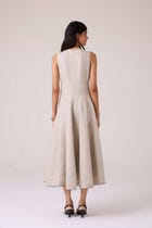 Helios Beige Embroidered Dress view 13