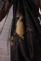 Zuben Zodiac Black Handwoven Embroidered Saree view 6