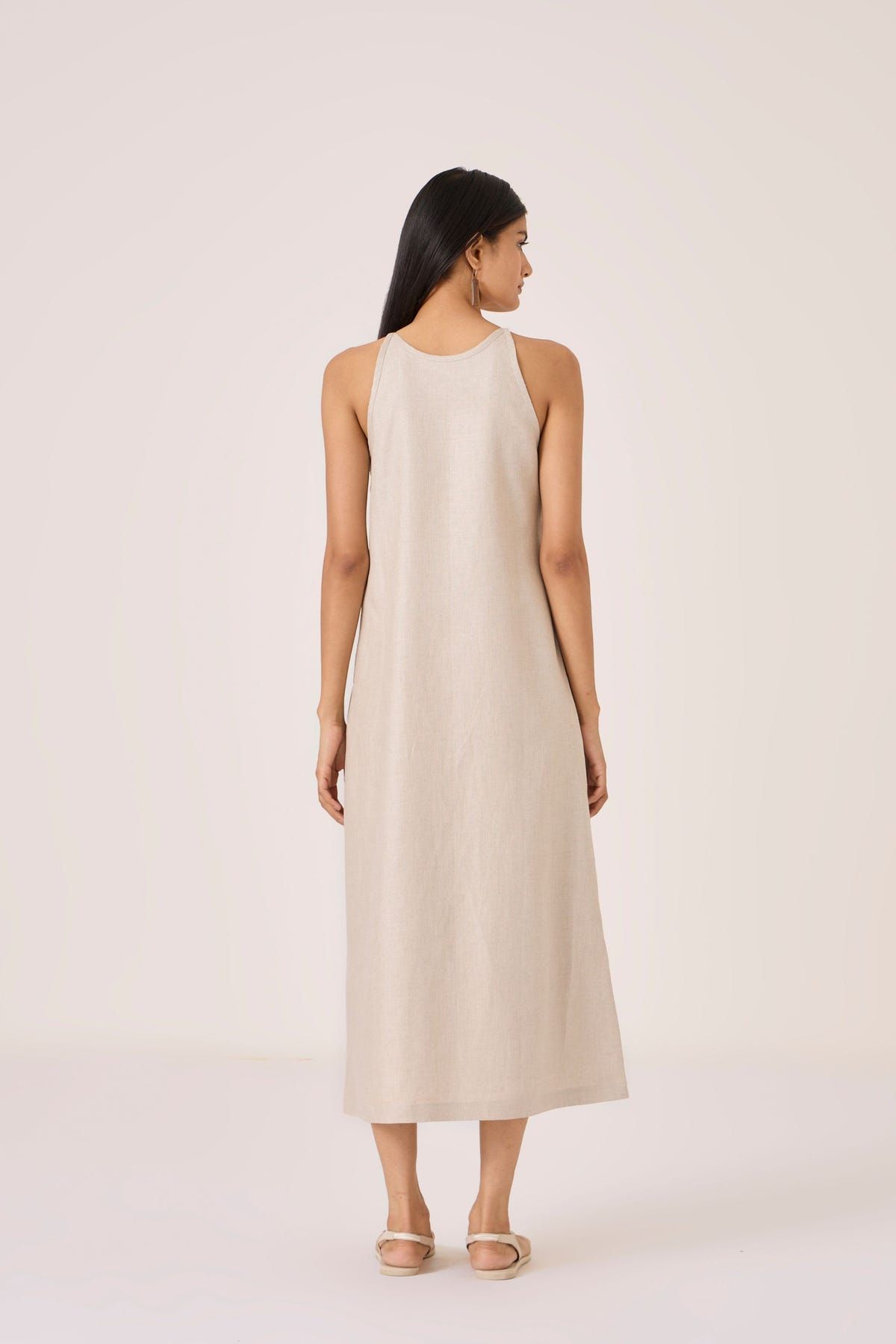 Supun Biege Linen Panelled Dress - image 11