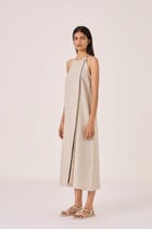 Supun Biege Linen Panelled Dress view 2