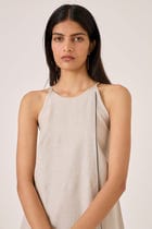 Supun Biege Linen Panelled Dress view 3