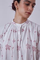 Kesar Red Hand Printed Top view 5