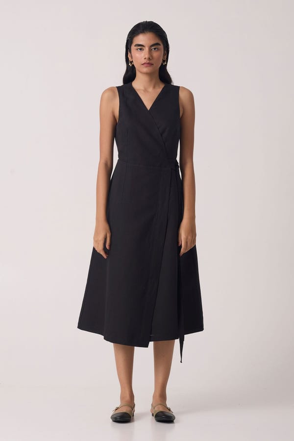 The Summer House — Arandi Black Wrap Dress