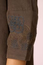Mir Olive Needlecord Embroidered Dress view 8
