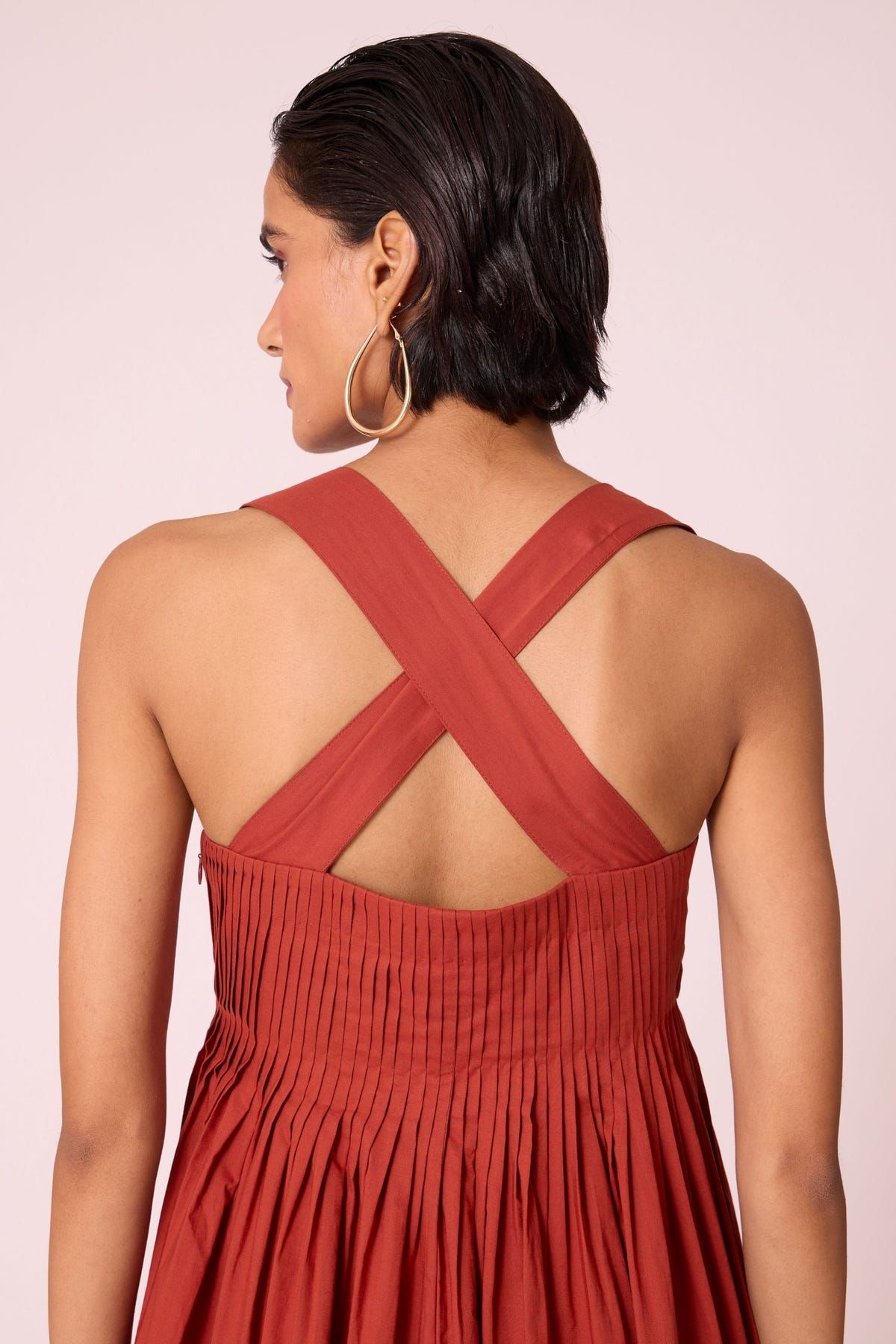 Erato Rust Pleated Dress - image 11