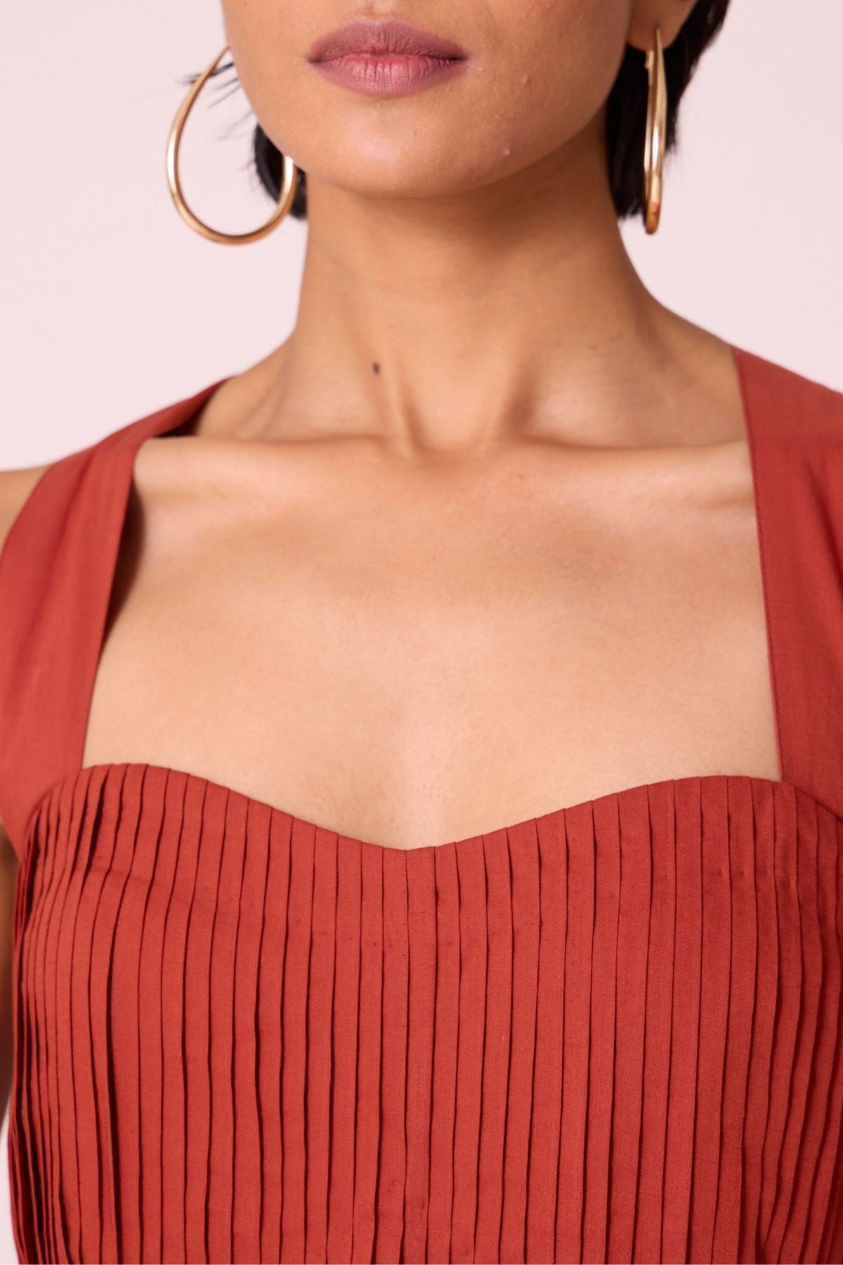 Erato Rust Pleated Dress - image 6