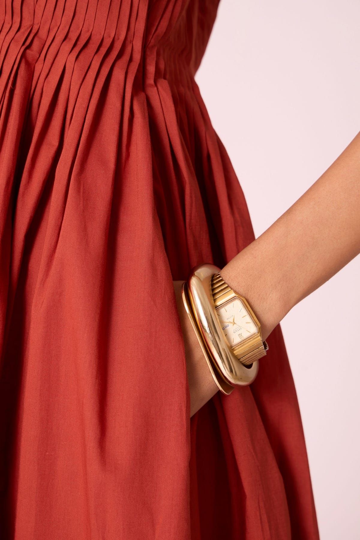 Erato Rust Pleated Dress - image 8