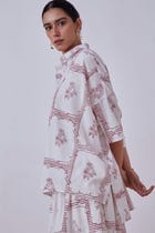 Goonj Red Hand Printed Shirt view 3