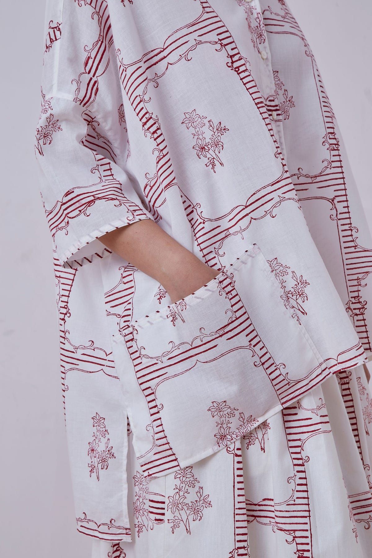 Goonj Red Hand Printed Shirt - image 4
