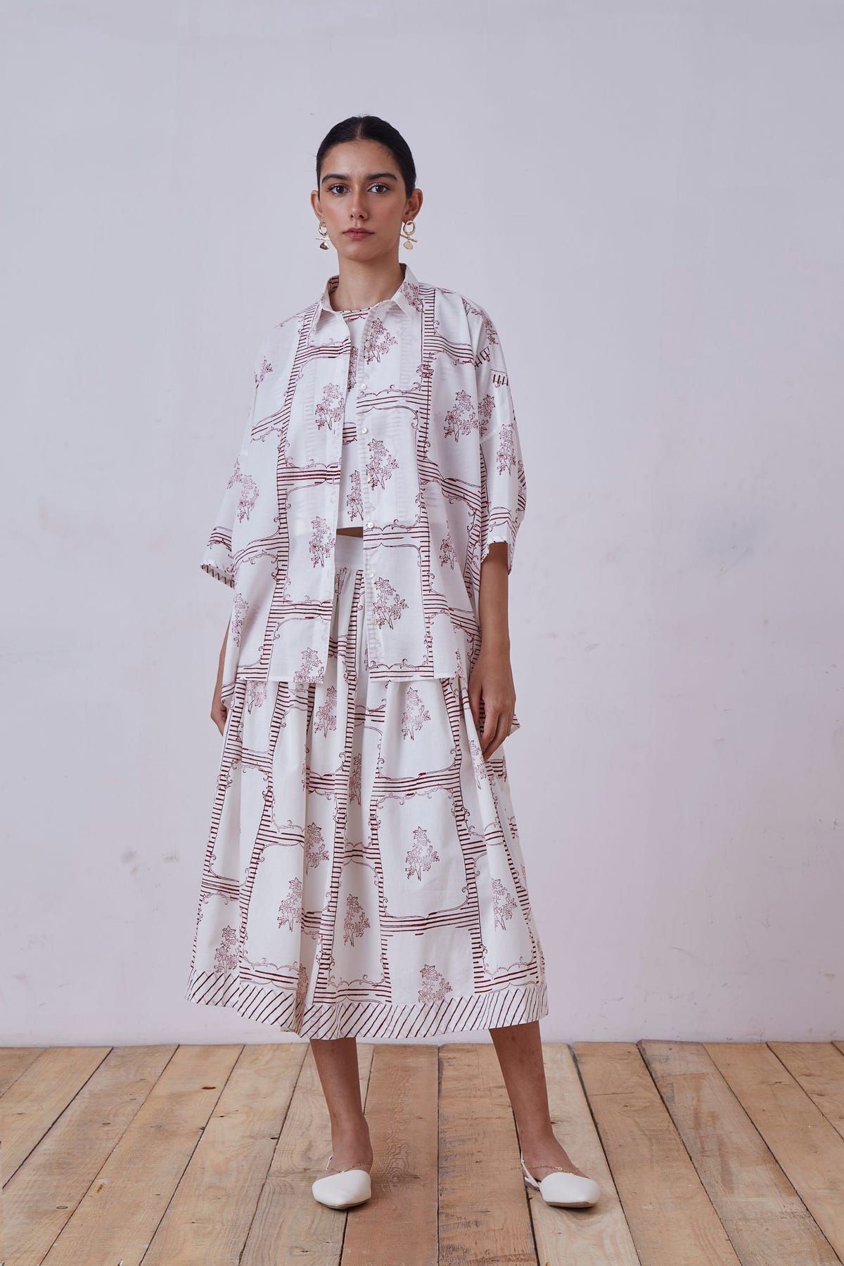 Goonj Red Hand Printed Shirt - image 6