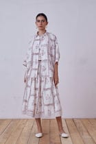 Goonj Red Hand Printed Shirt view 6