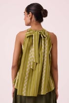 Sean Green Striped Ikat Top view 11