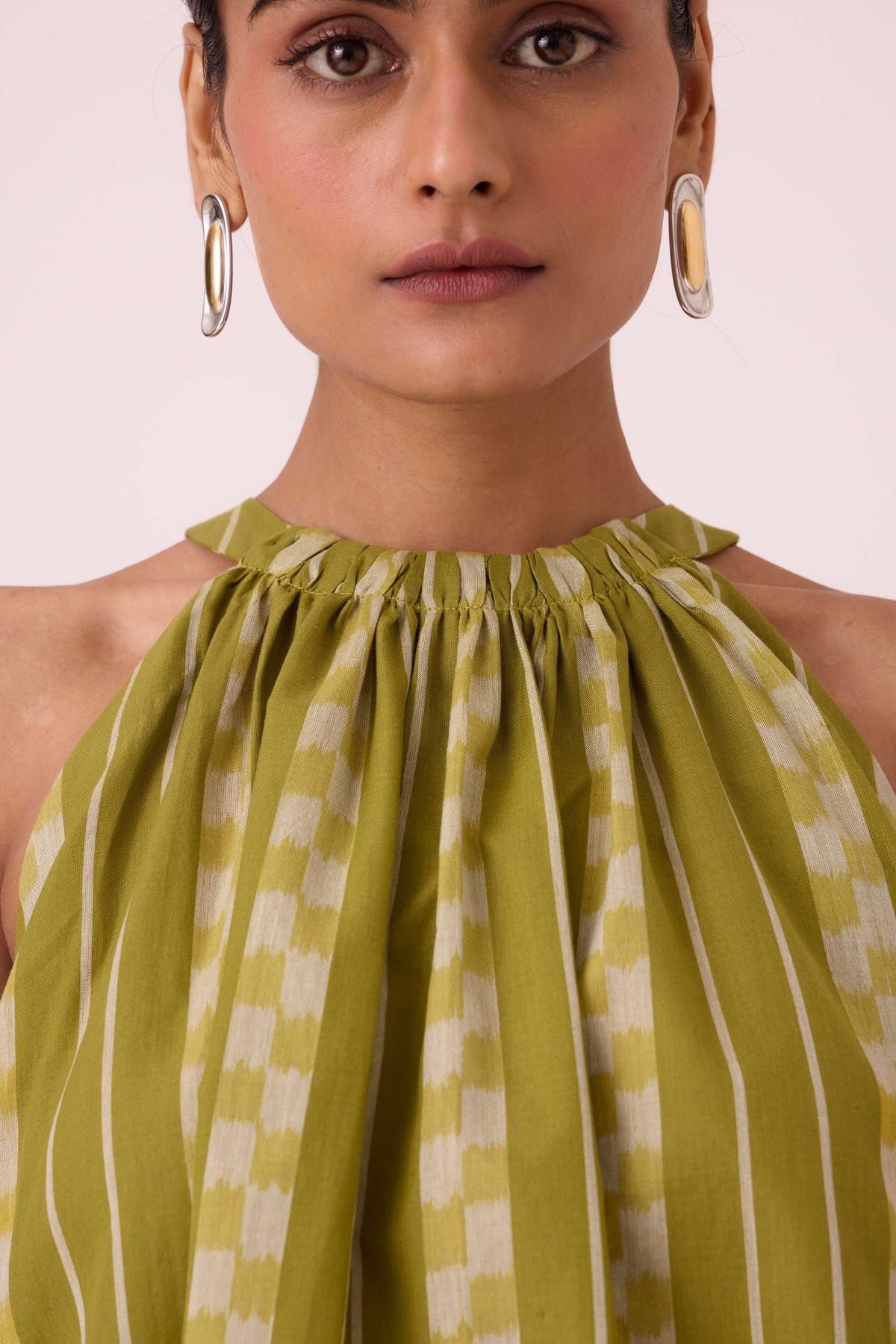 Sean Green Striped Ikat Top - image 5