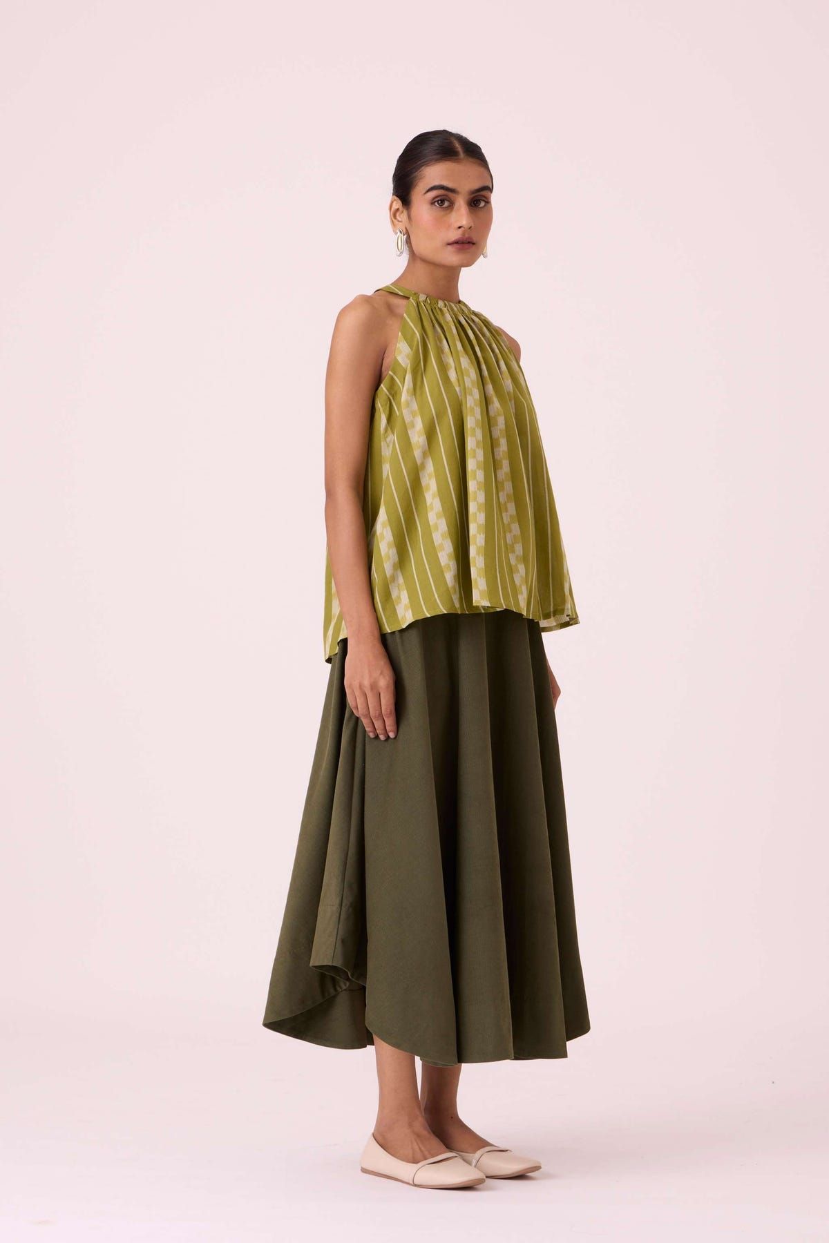 Sean Green Striped Ikat Top - image 8