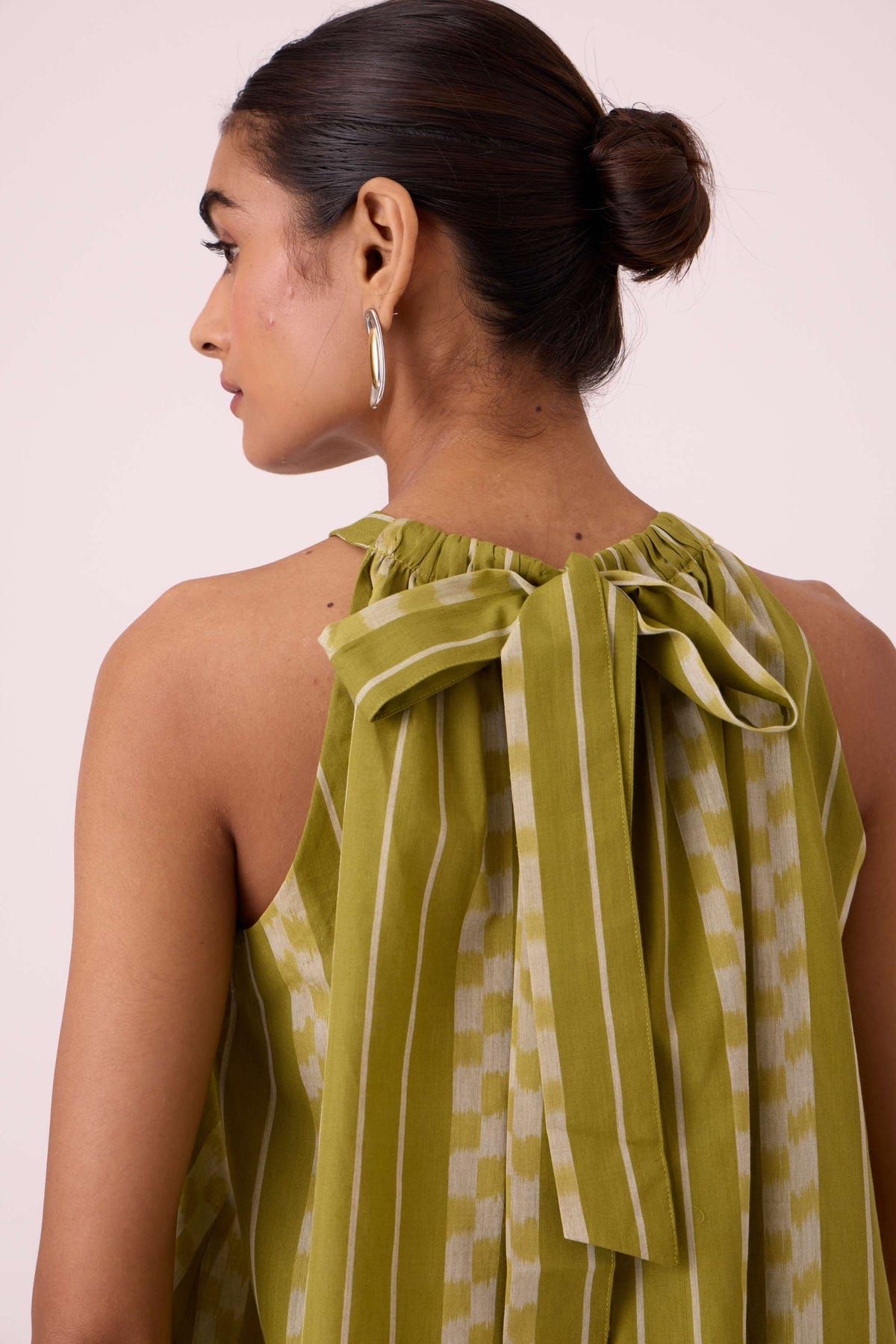 Sean Green Striped Ikat Top - image 10