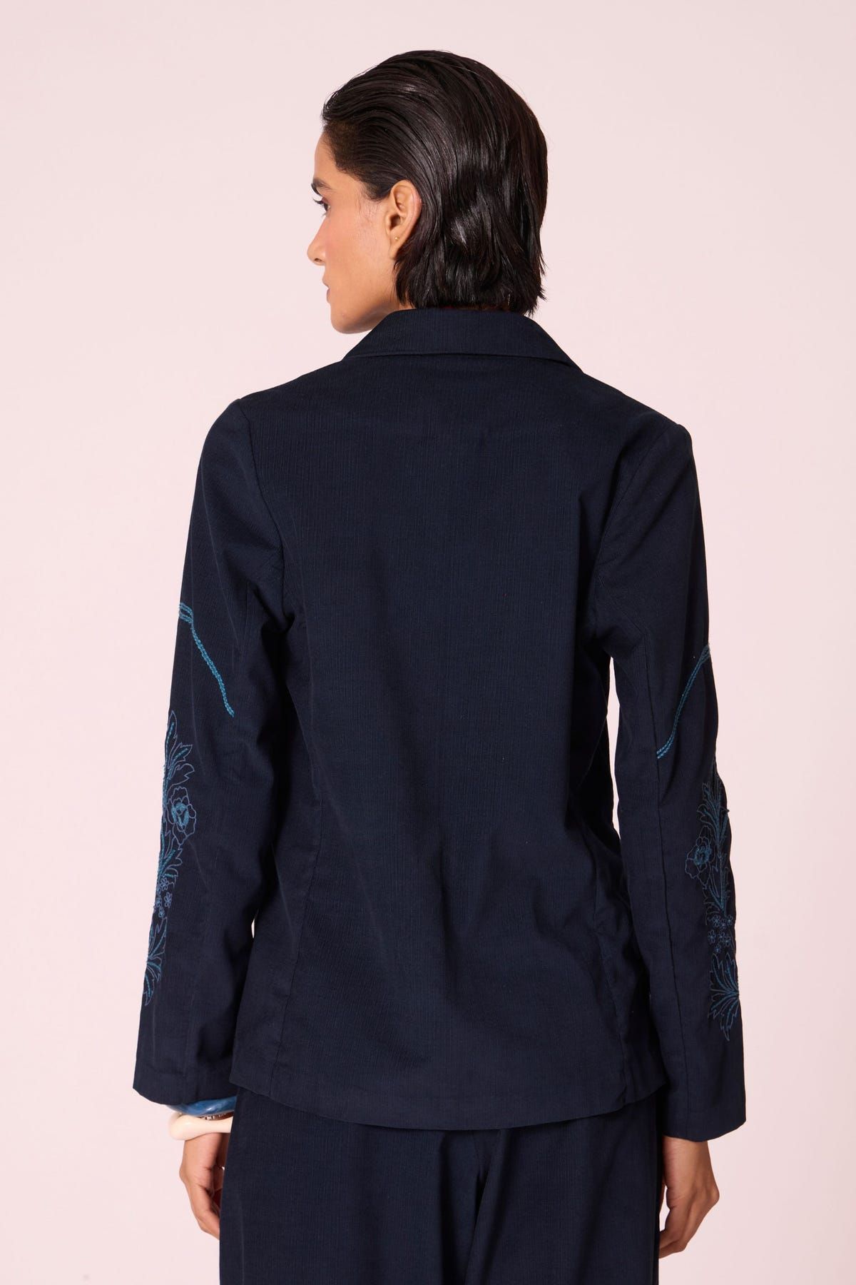 Sera Navy Needlecord Embroidered Jacket - image 12