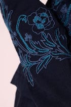 Sera Navy Needlecord Embroidered Jacket view 10