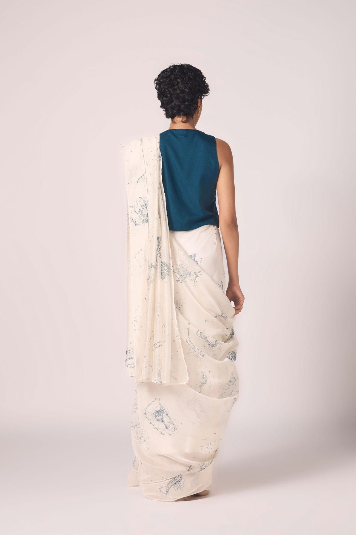 Saiph Zodiac Print Handwoven Saree - image 12