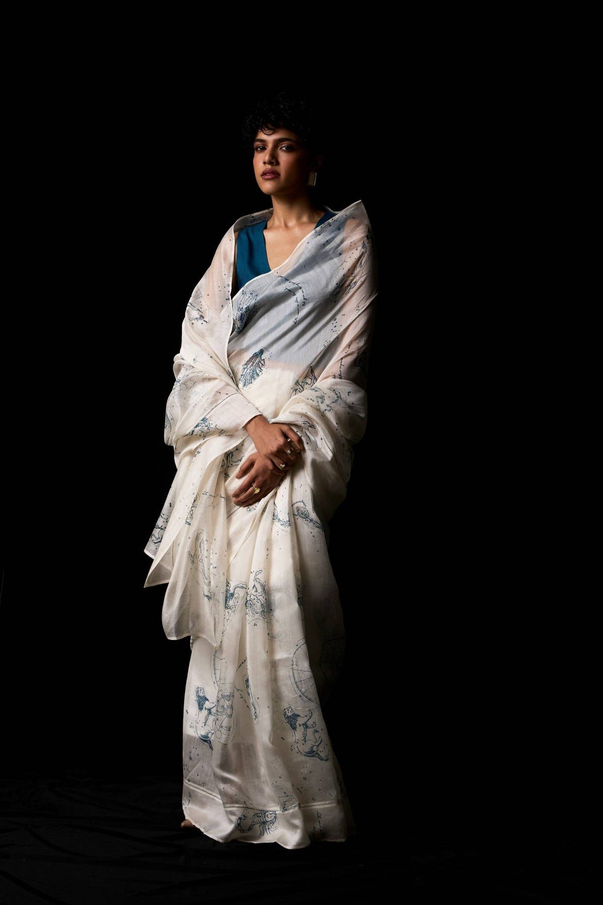 Saiph Zodiac Print Handwoven Saree - image 14