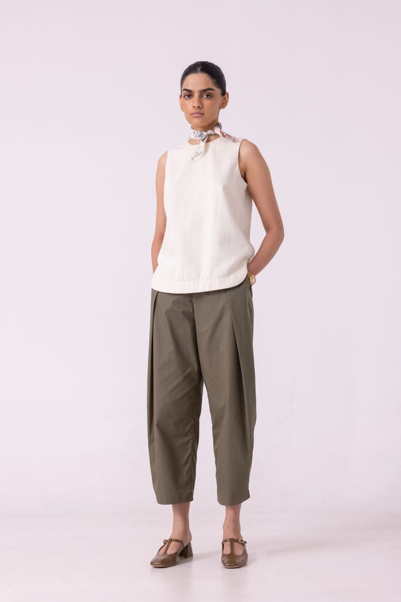 Elinor Olive Barrel Pants