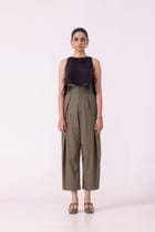 Elinor Olive Barrel Pants view 2