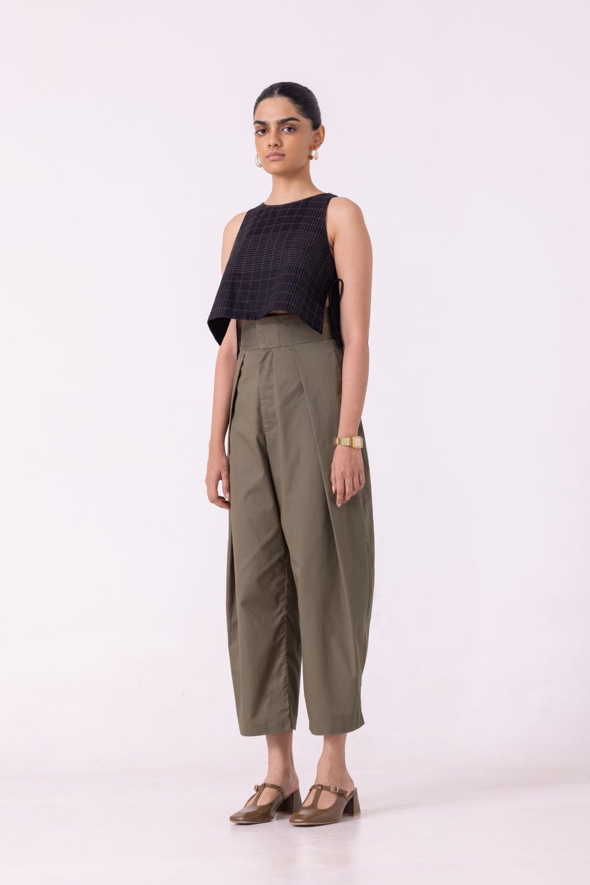 Elinor Olive Barrel Pants - image 3