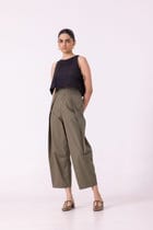 Elinor Olive Barrel Pants view 5
