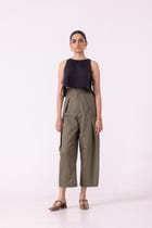 Elinor Olive Barrel Pants view 7