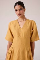 Selene Mustard Linen Dress view 5