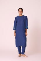 Nebo Ink Blue Linen Tunic Set view 1