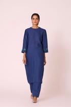 Nebo Ink Blue Linen Tunic Set view 7