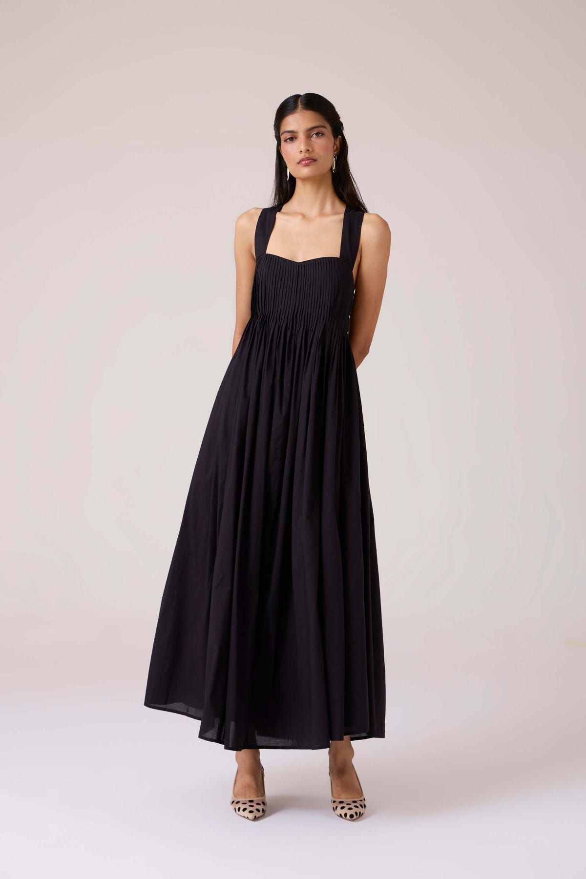 Erato Black Pleated Dress - image 14