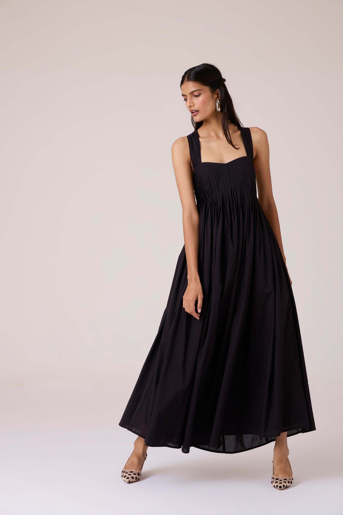 Erato Black Pleated Dress - image 15