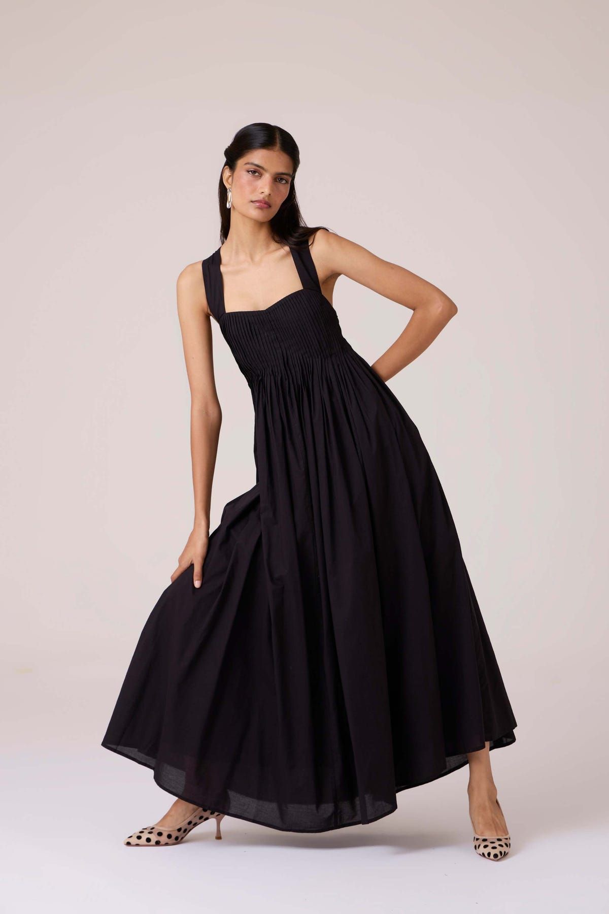 Erato Black Pleated Dress - image 17