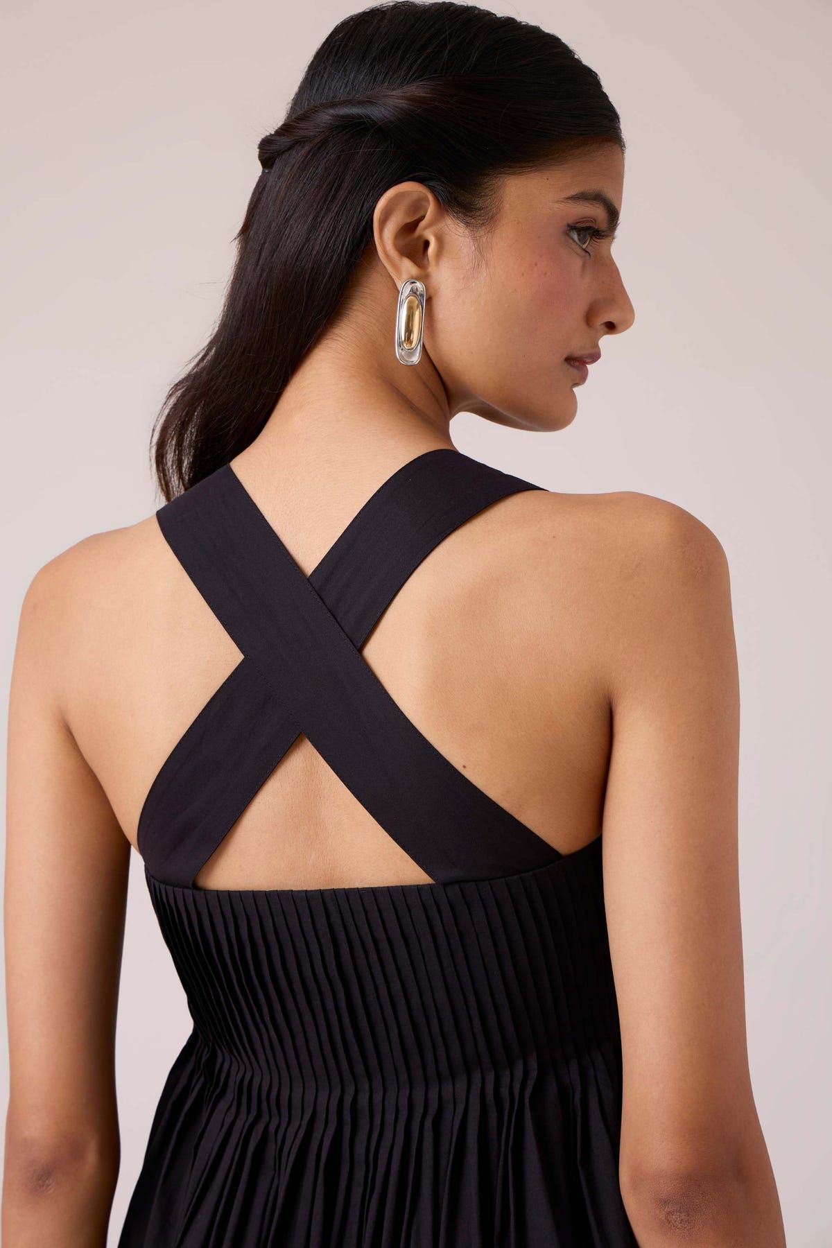 Erato Black Pleated Dress - image 18