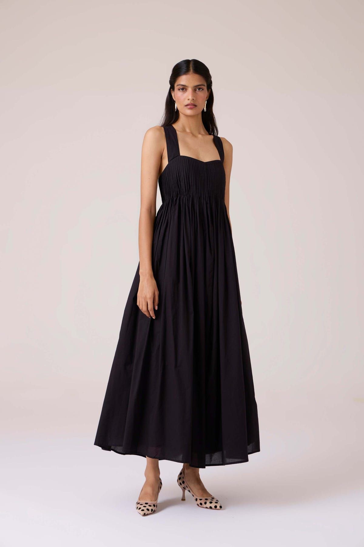 Erato Black Pleated Dress - image 7