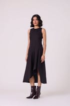 Kira Black Cotton Panelled Dress view 2