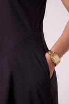 Kira Black Cotton Panelled Dress view 6