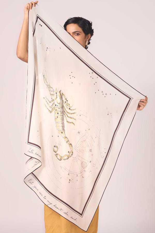 The Summer House — Scorpio Printed Satin Scarf