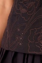 Ogon Black Embroidered Top view 4