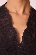 Ogon Black Embroidered Top view 5