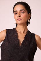 Ogon Black Embroidered Top view 6