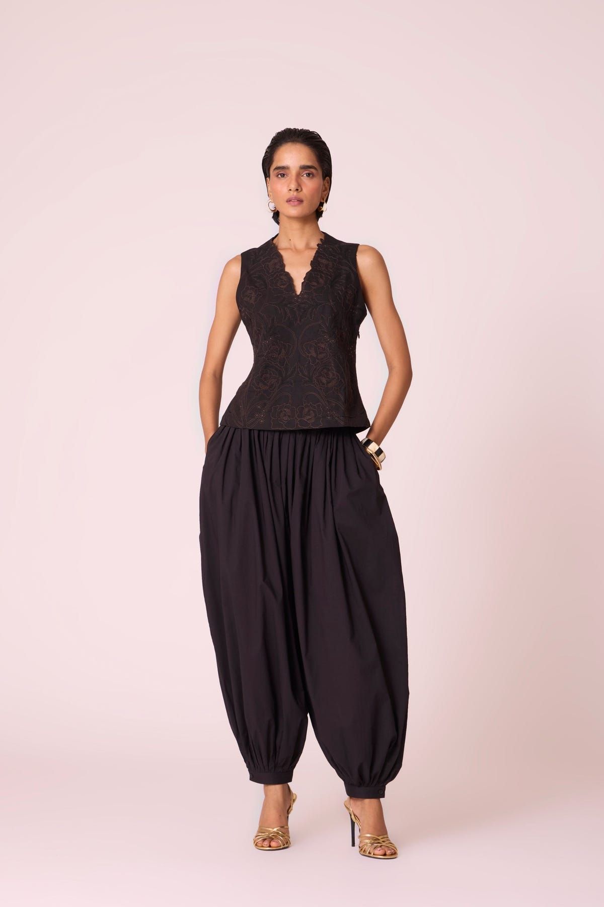 Ogon Black Embroidered Top - image 7