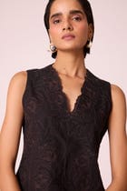 Ogon Black Embroidered Top view 8