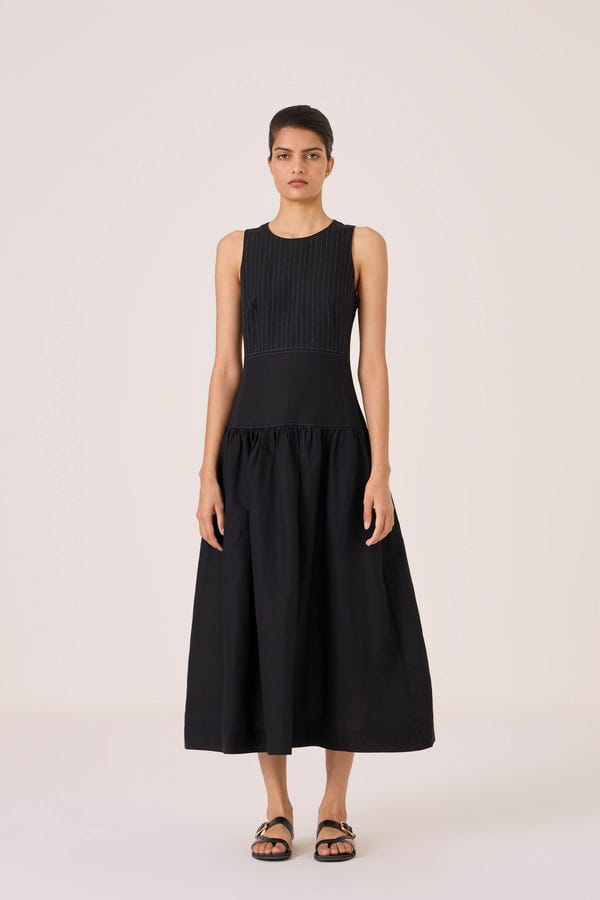 The Summer House — Nuwan Black Quilted Dress