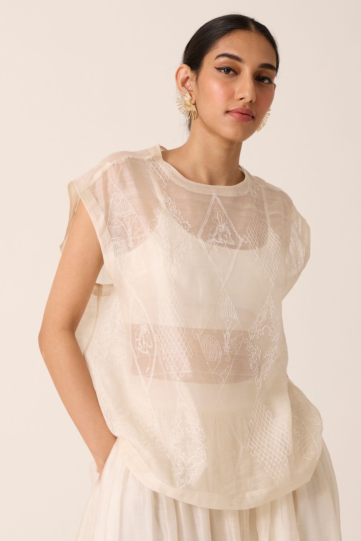 Sahir Handwoven Embroidered Top - image 2