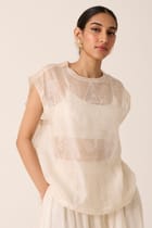 Sahir Handwoven Embroidered Top view 2
